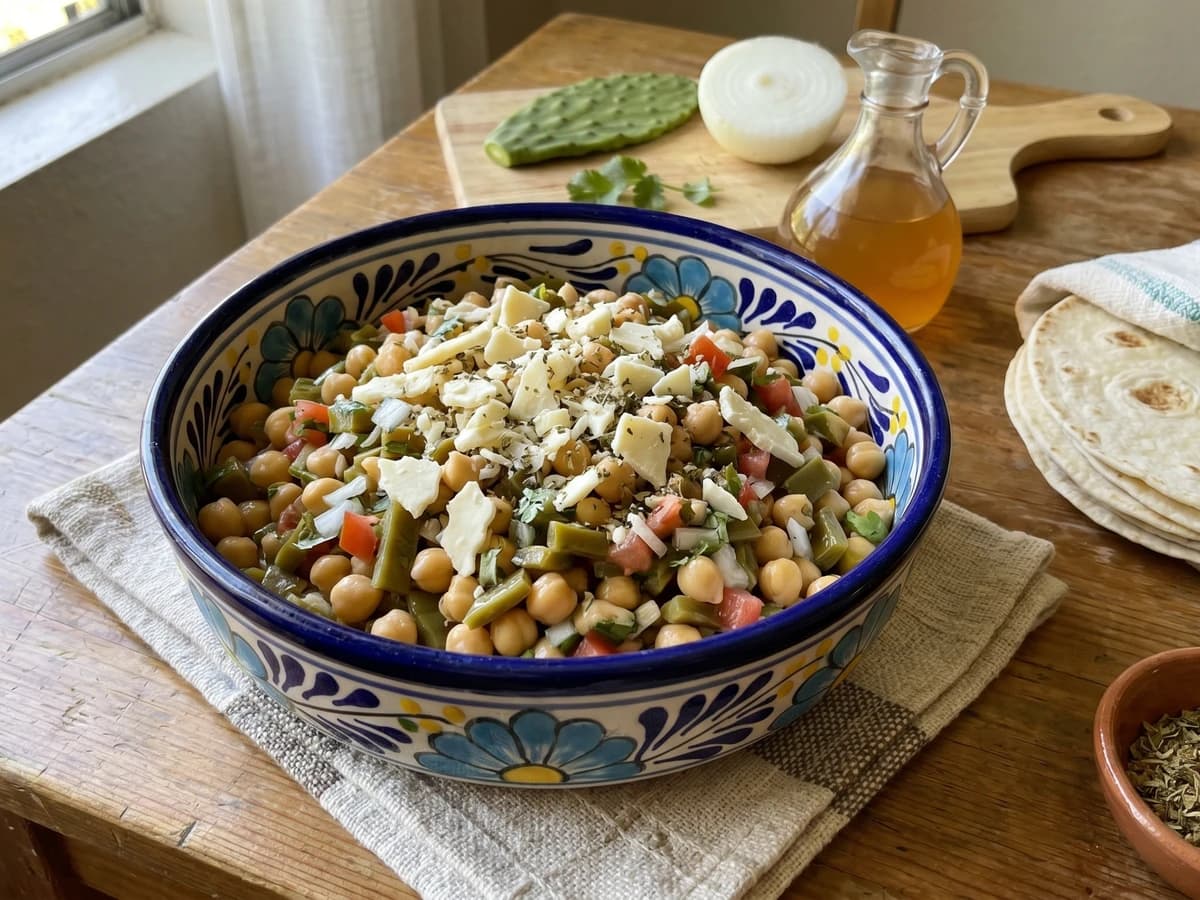 Ensalada de Garbanzo con Nopalitos Norteña