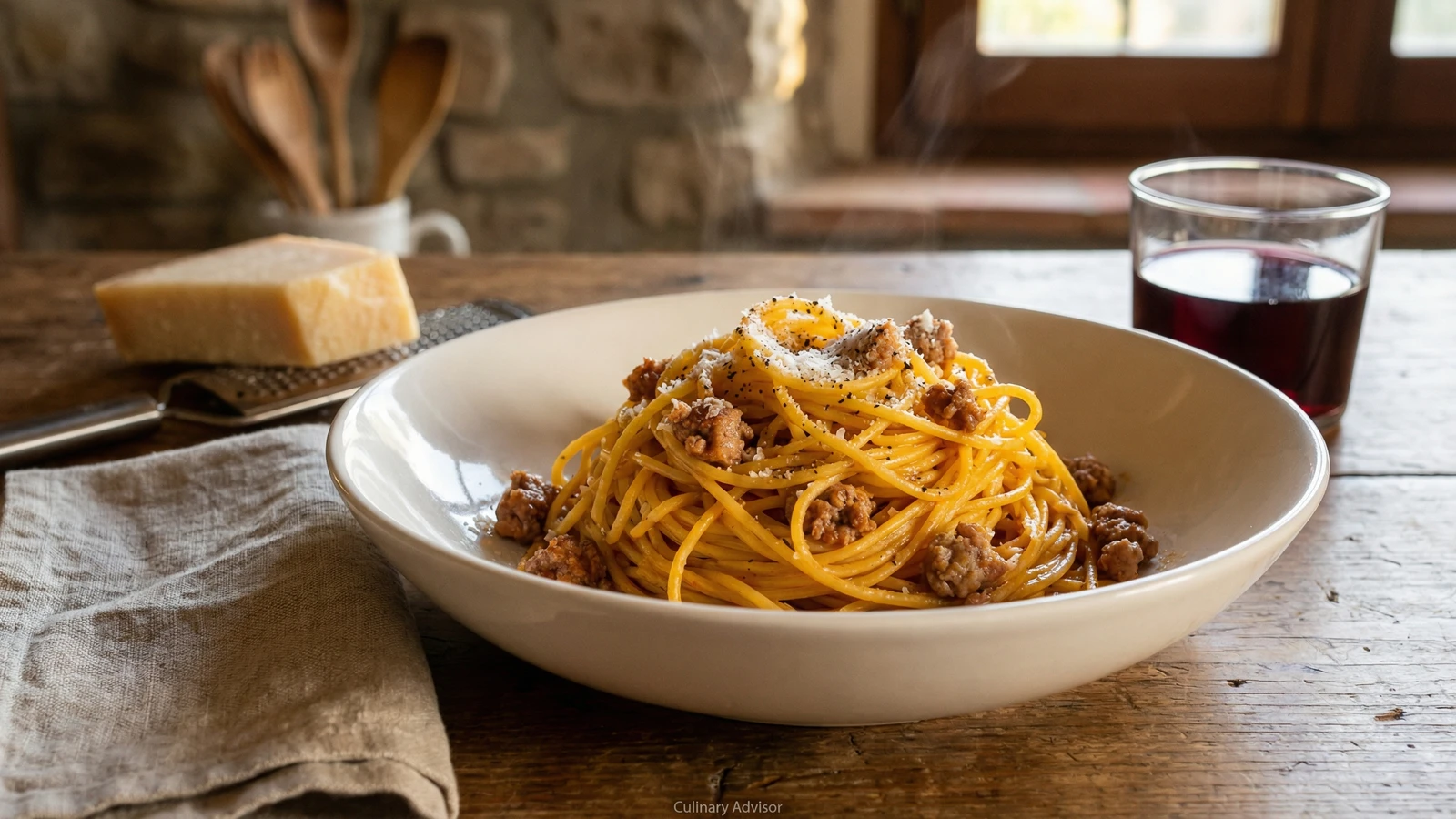 Tajarin al Ragù di Salsiccia