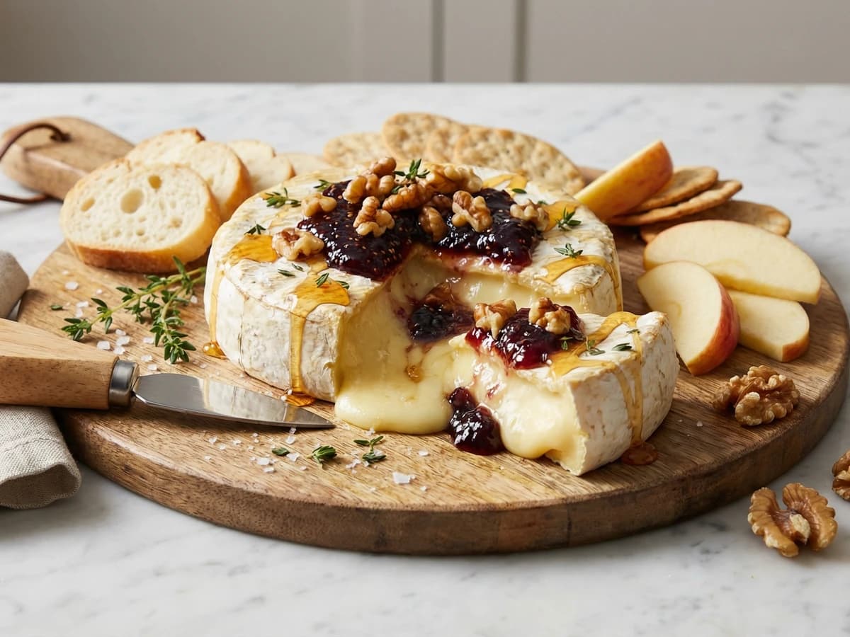 Baked Brie with Fig Jam and Walnuts - Chef Dean