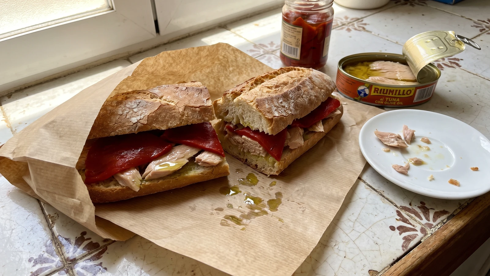 Bocadillo de Atún con Pimientos del Piquillo