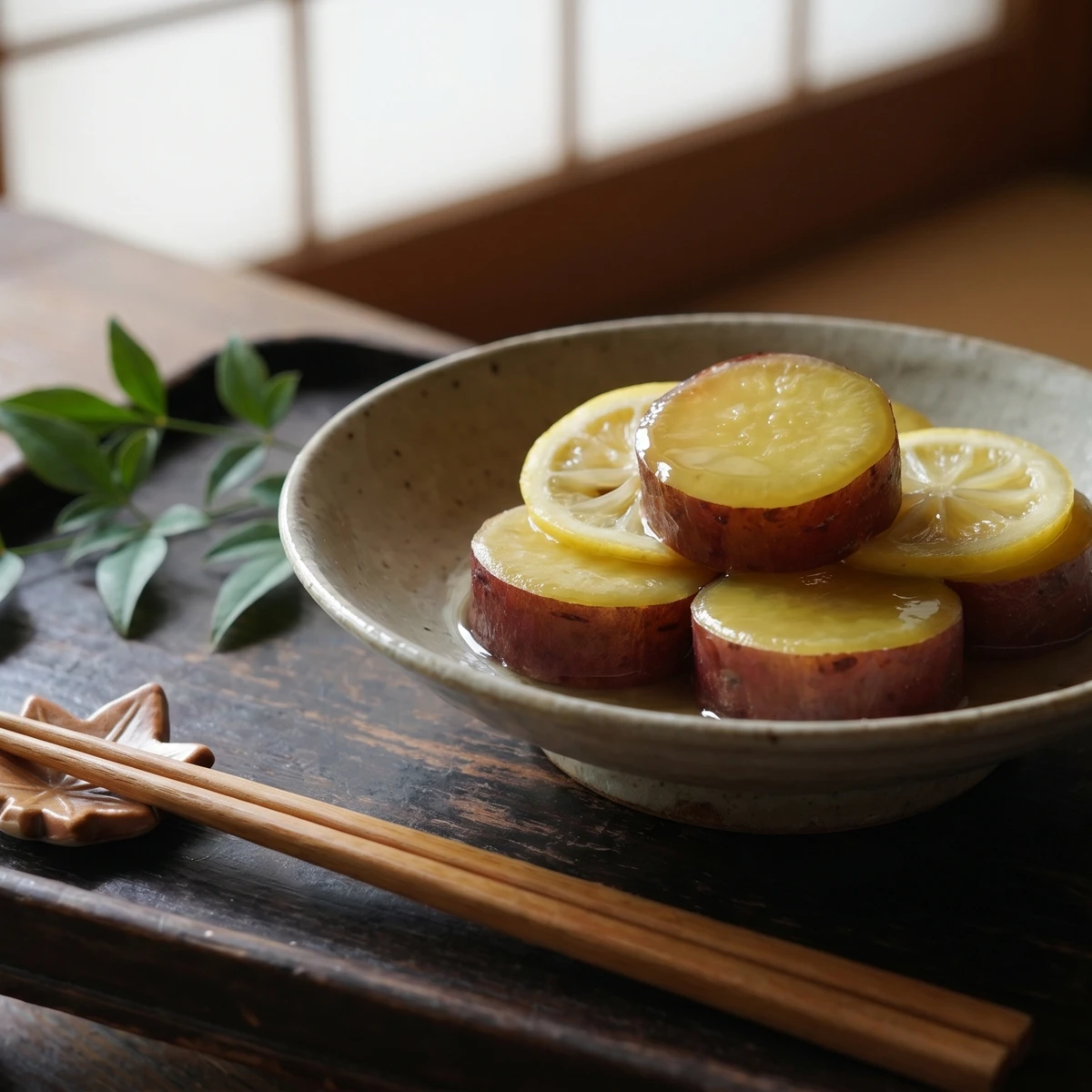 Lemon-Simmered Japanese Sweet Potatoes (さつまいものレモン煮, Satsumaimo no Remon-ni)