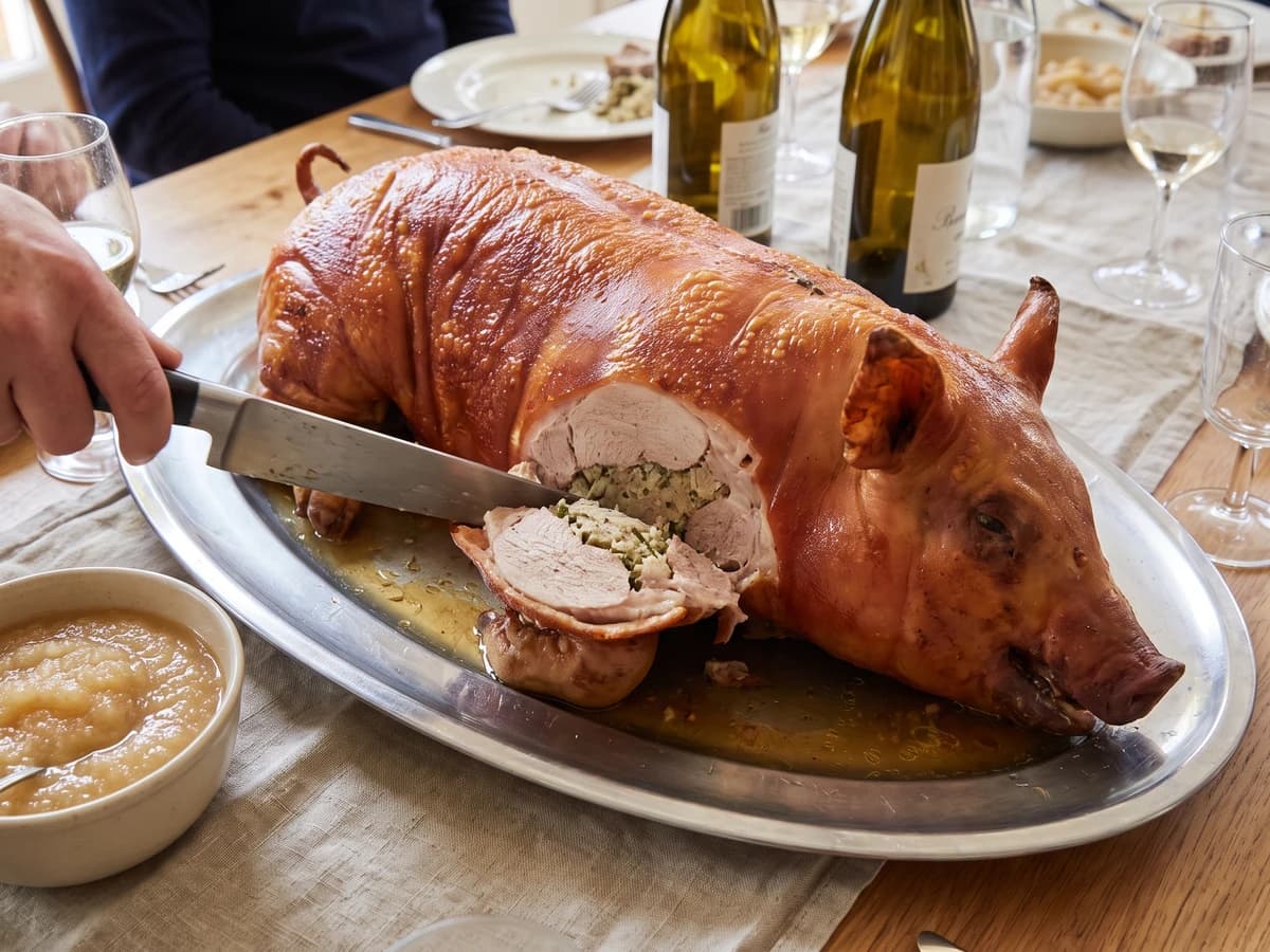 Roast Stuffed Sucking Pig à l’Anglaise - Chef Juliette
