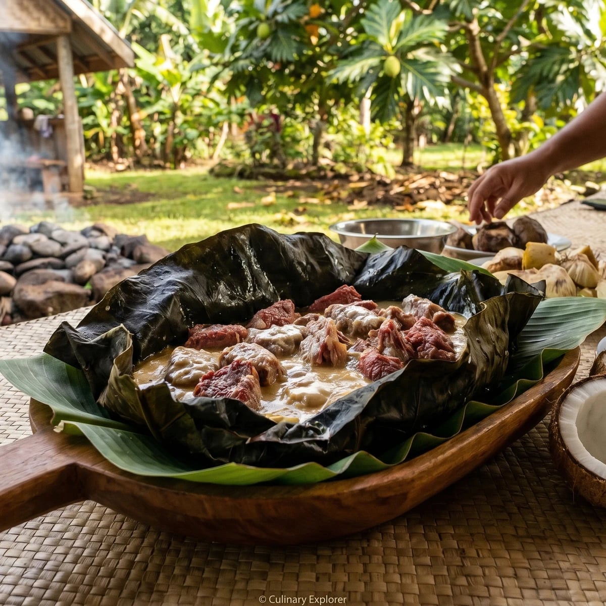 Luau Pisupo (Sāmoan Corned-Beef Taro-Leaf Parcel)