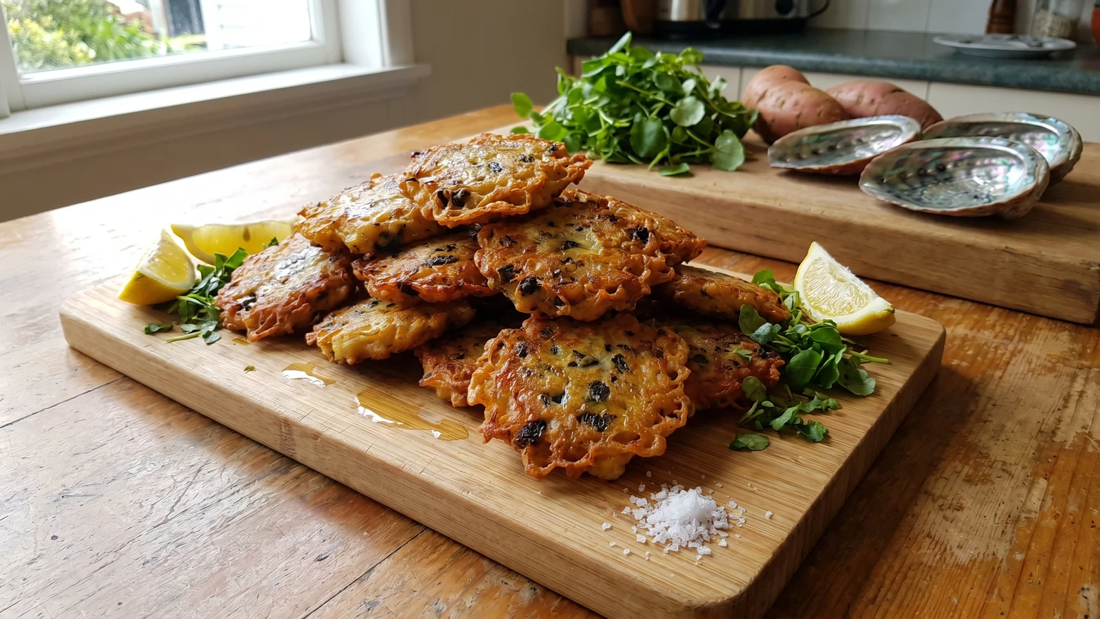 Pāua Fritters (Māori Black Abalone Fritters from Aotearoa)