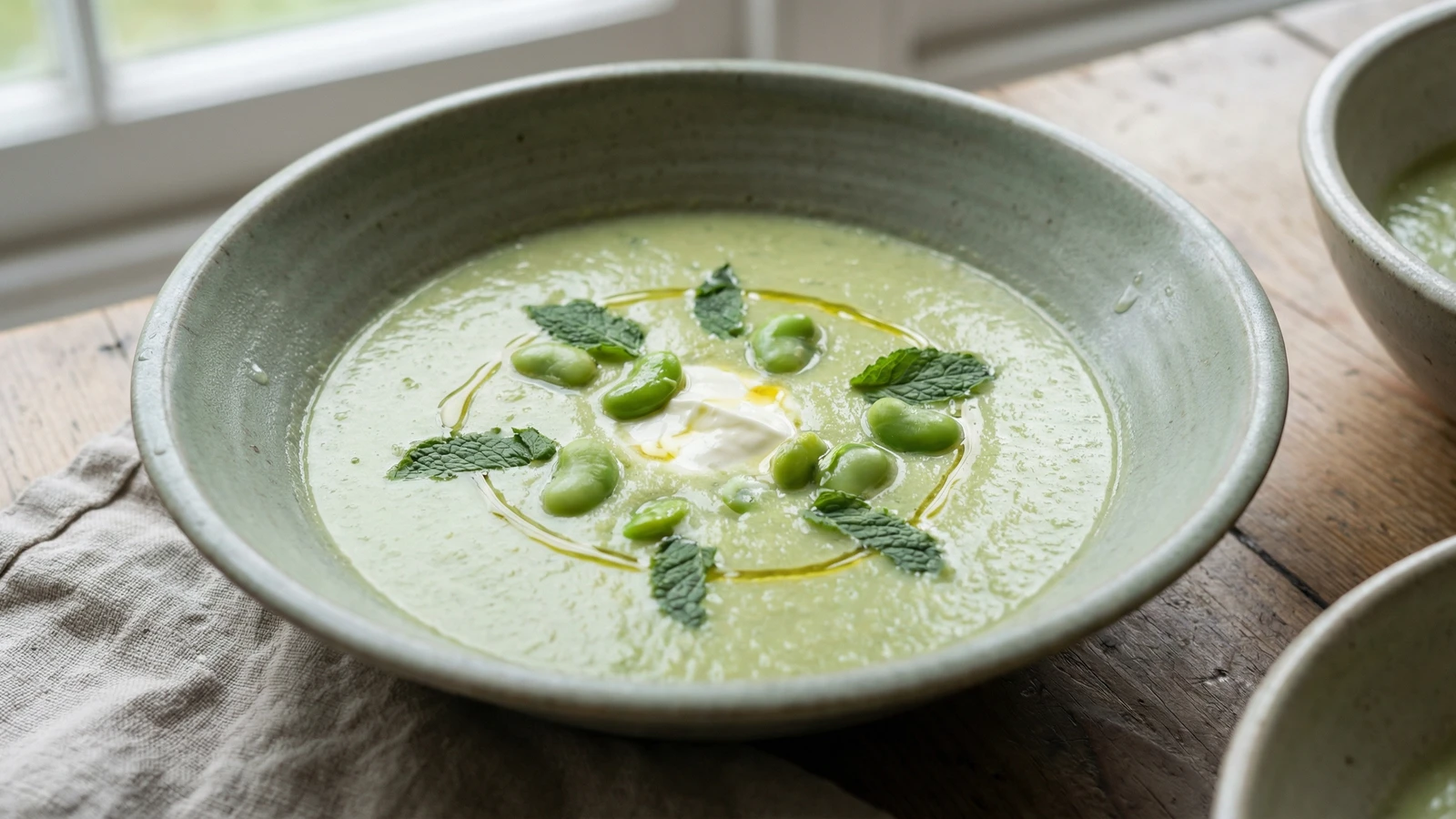 Chilled Broad Bean Soup with Mint