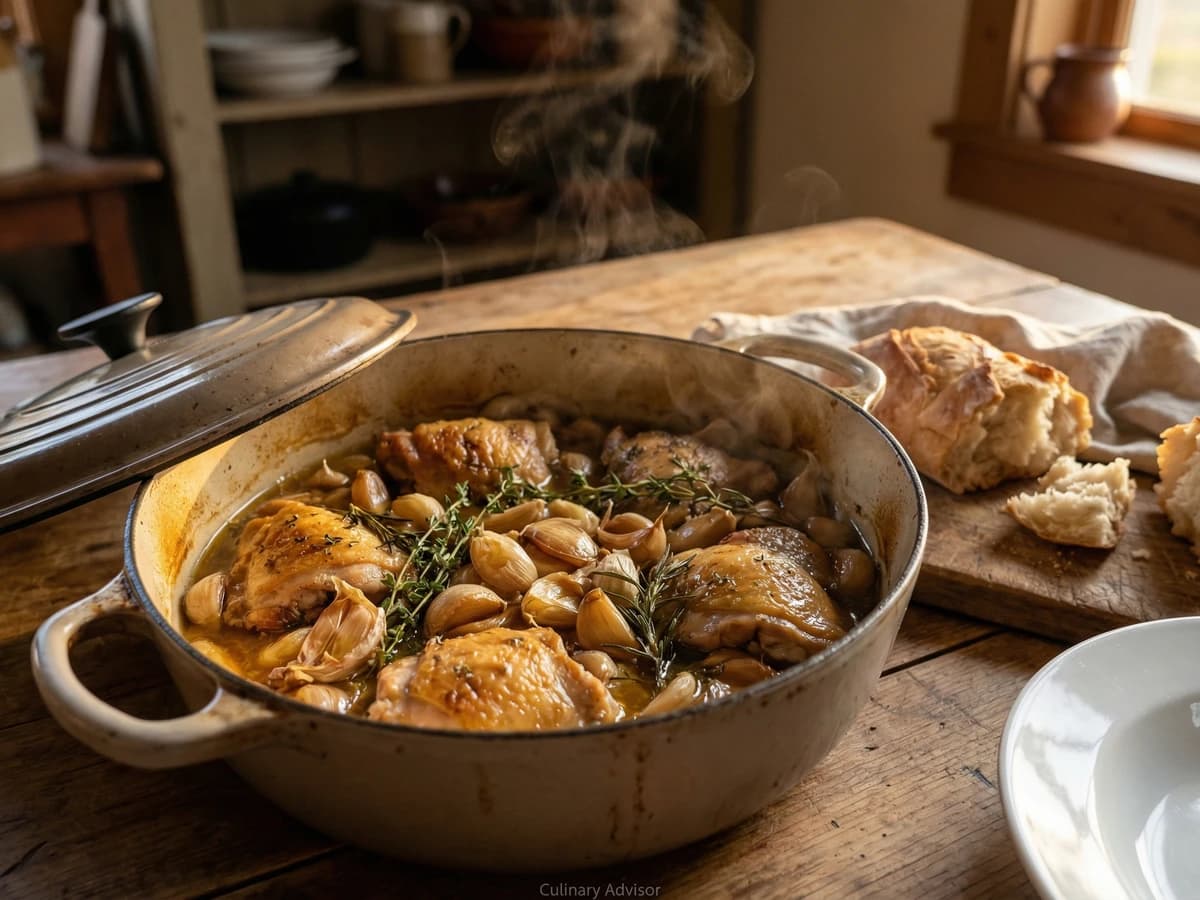 Chicken with Forty Cloves of Garlic - Chef Ally