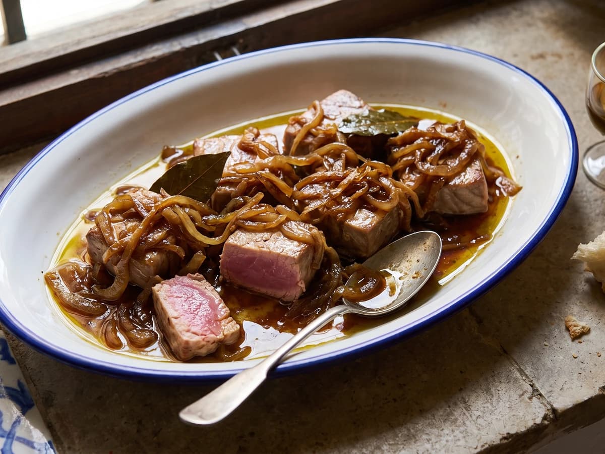 Atún de Almadraba Encebollado - Chef Isabel