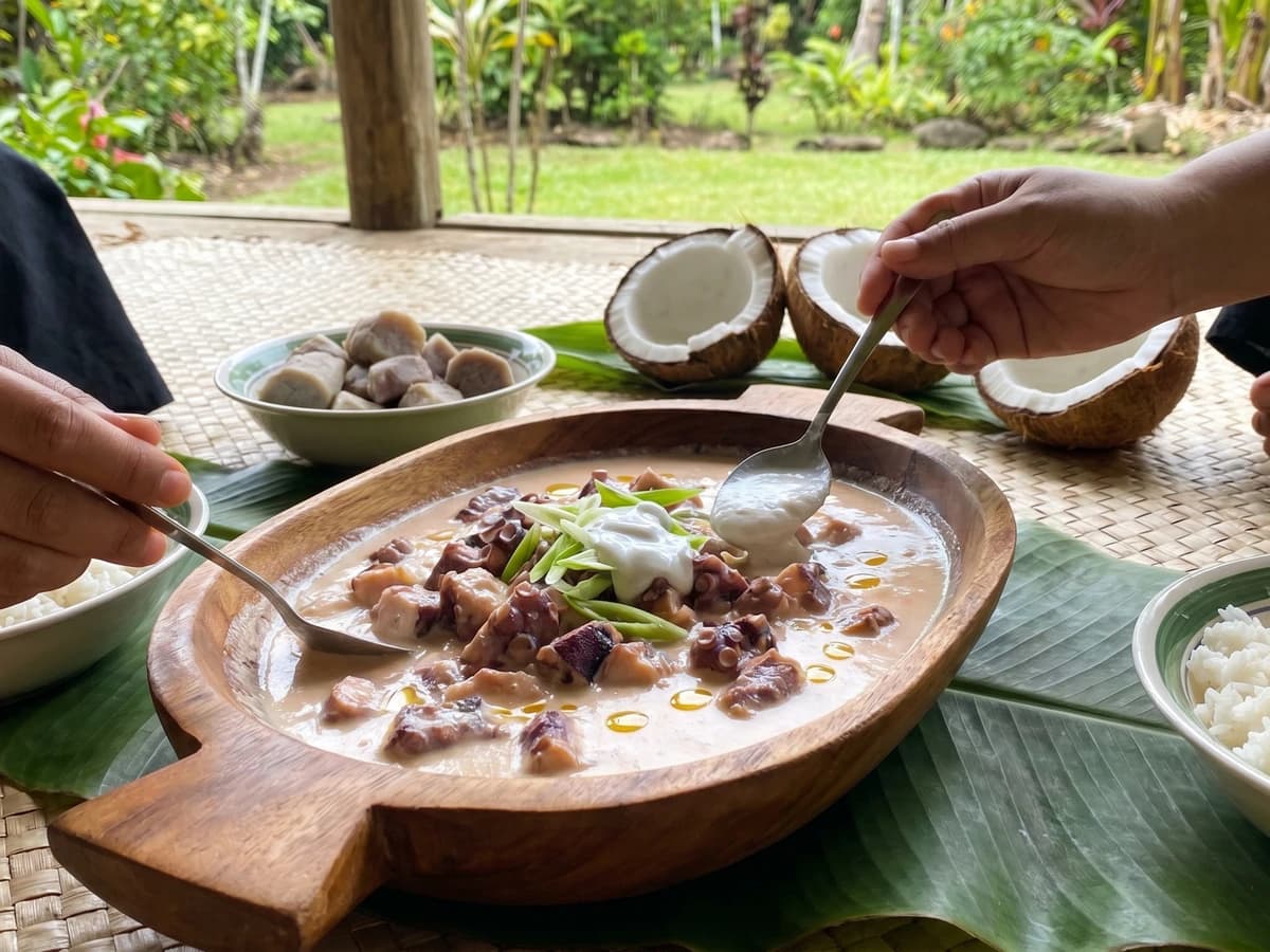 Loʻi Feke (Tongan Octopus in Coconut Cream) - Chef Makoa