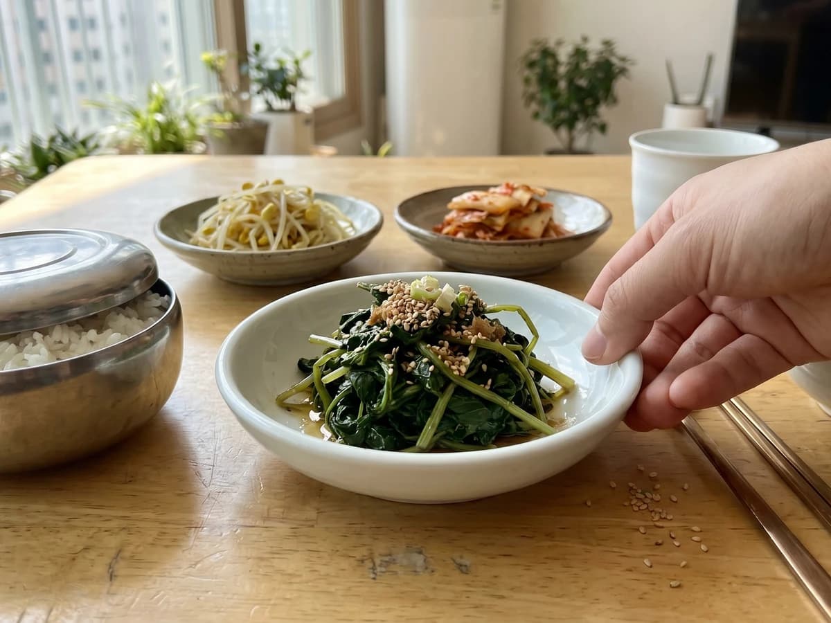 Chwinamul-muchim (Seasoned Aster Greens) - Chef Jeong-sun