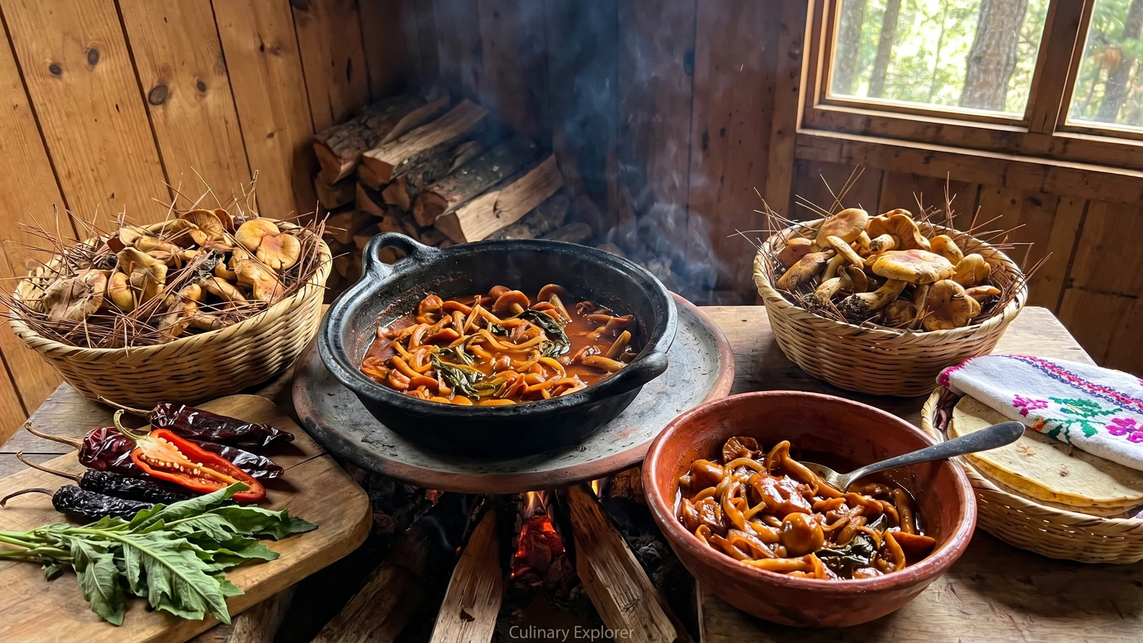 Hongos Amarillos al Chile Guajillo