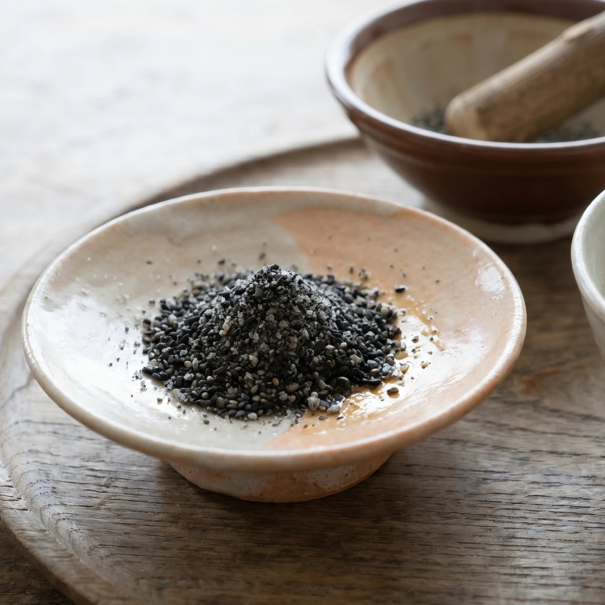 Gomashio (ごま塩, parched sesame salt)
