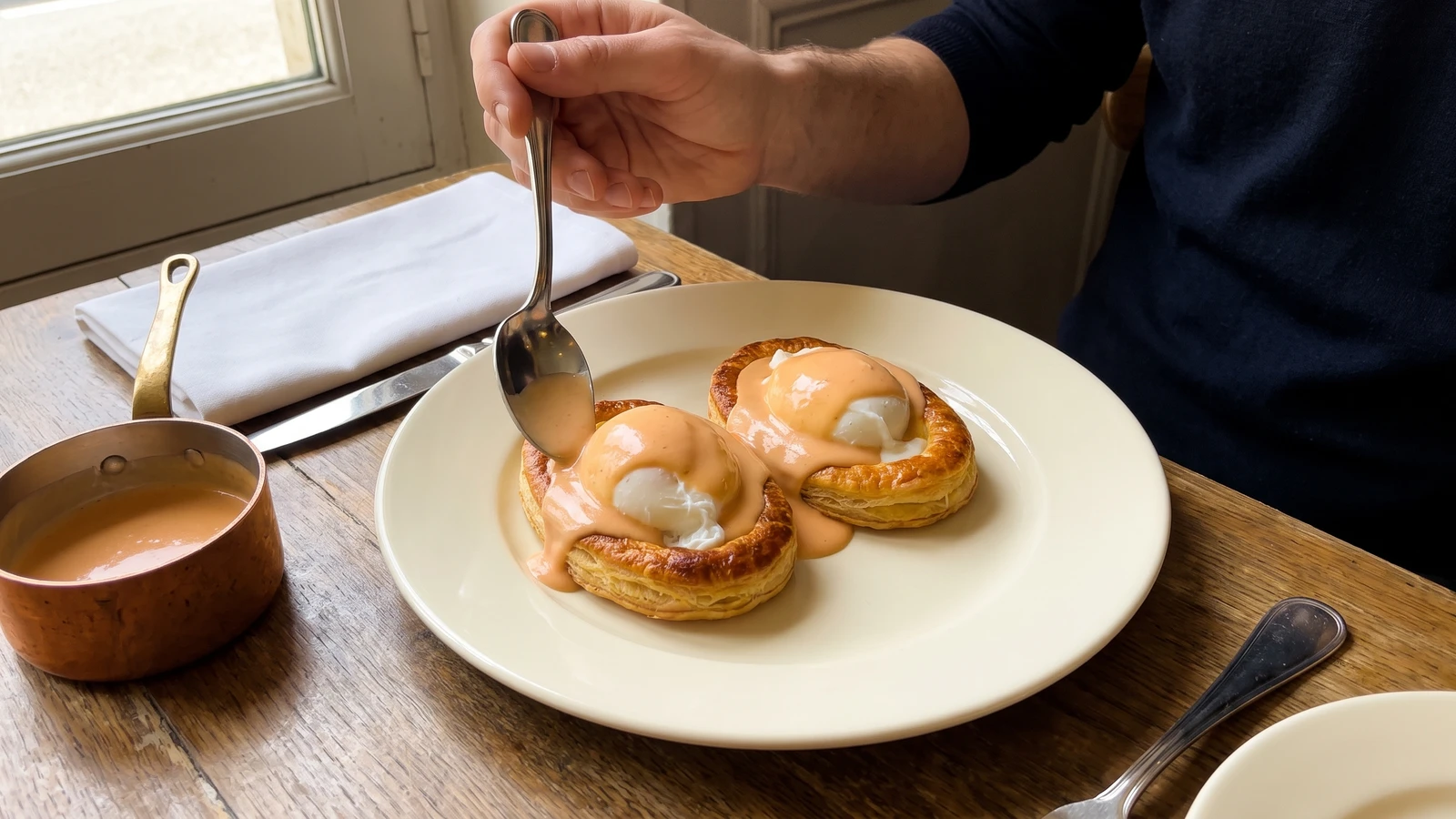 Poached Eggs à l’Aurore