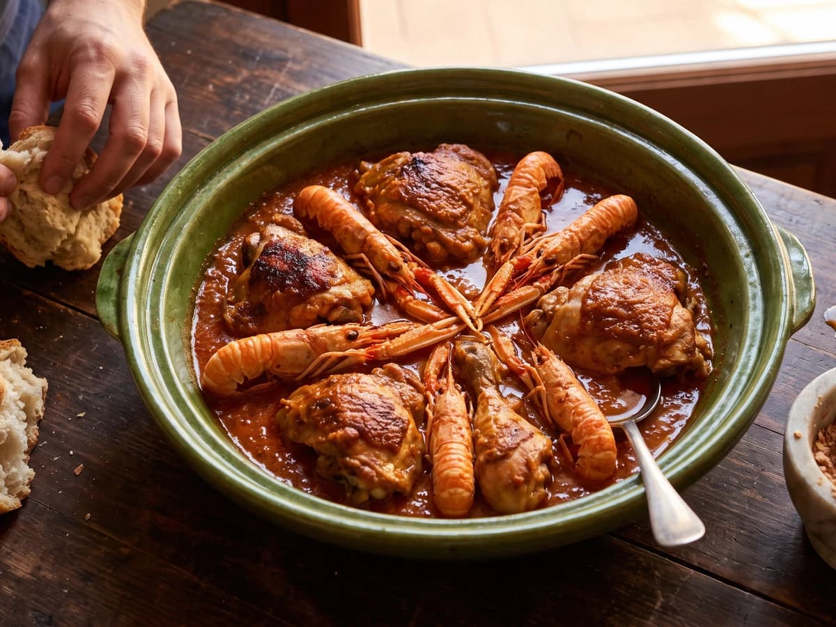Pollastre amb Escamarlans - Chef Isabel