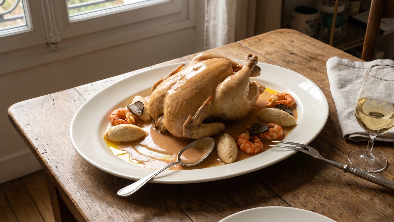 Poularde à la Nantua