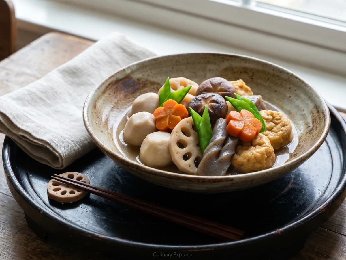 Temple Simmered Vegetables (お煮しめ, Onishime) - Chef Takumi