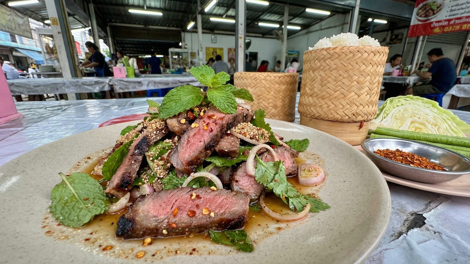 Grilled Beef Waterfall Salad (Nam Tok Nua)