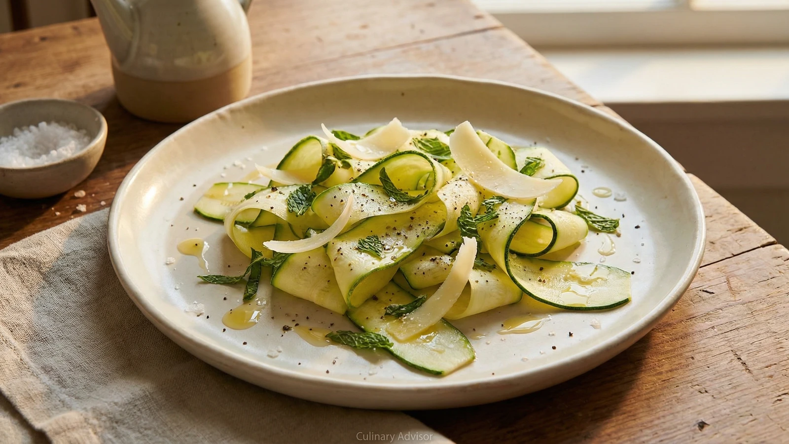 Raw Zucchini with Mint and Pecorino