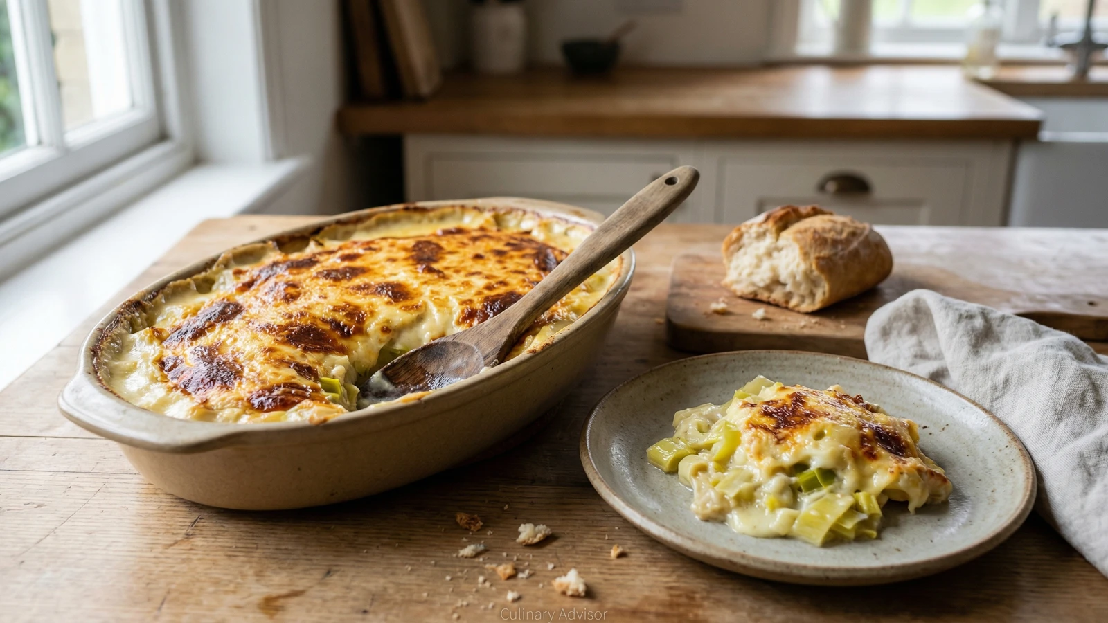 Leek and Cheese Gratin