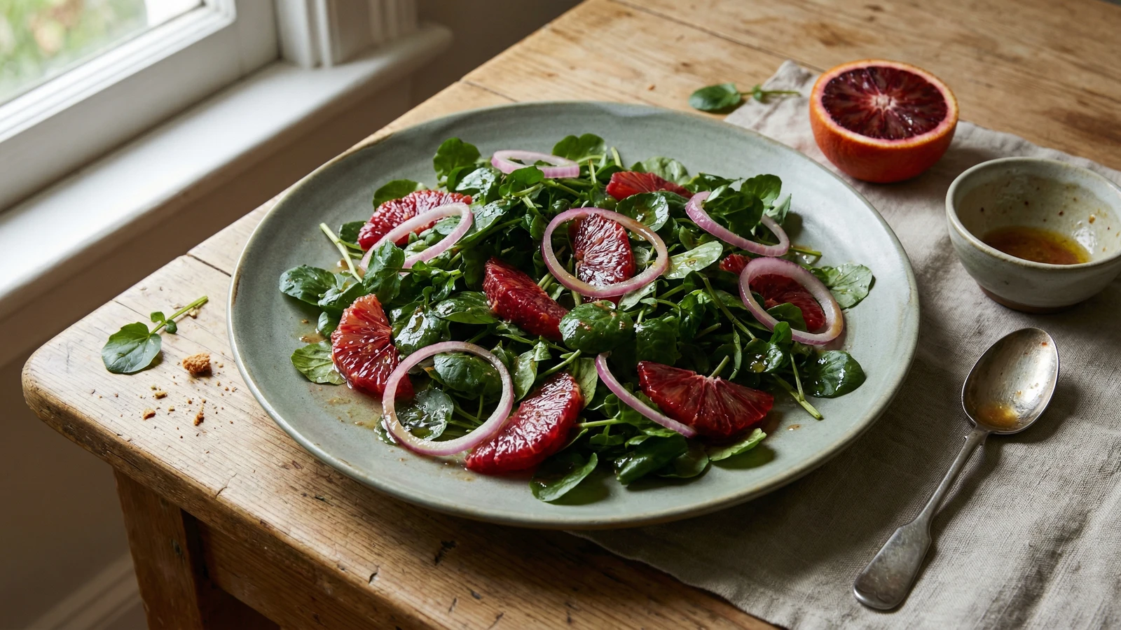 Watercress, Orange and Red Onion Salad