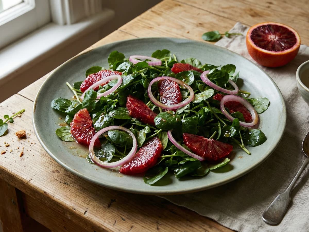 Watercress, Orange and Red Onion Salad - Chef Thomas