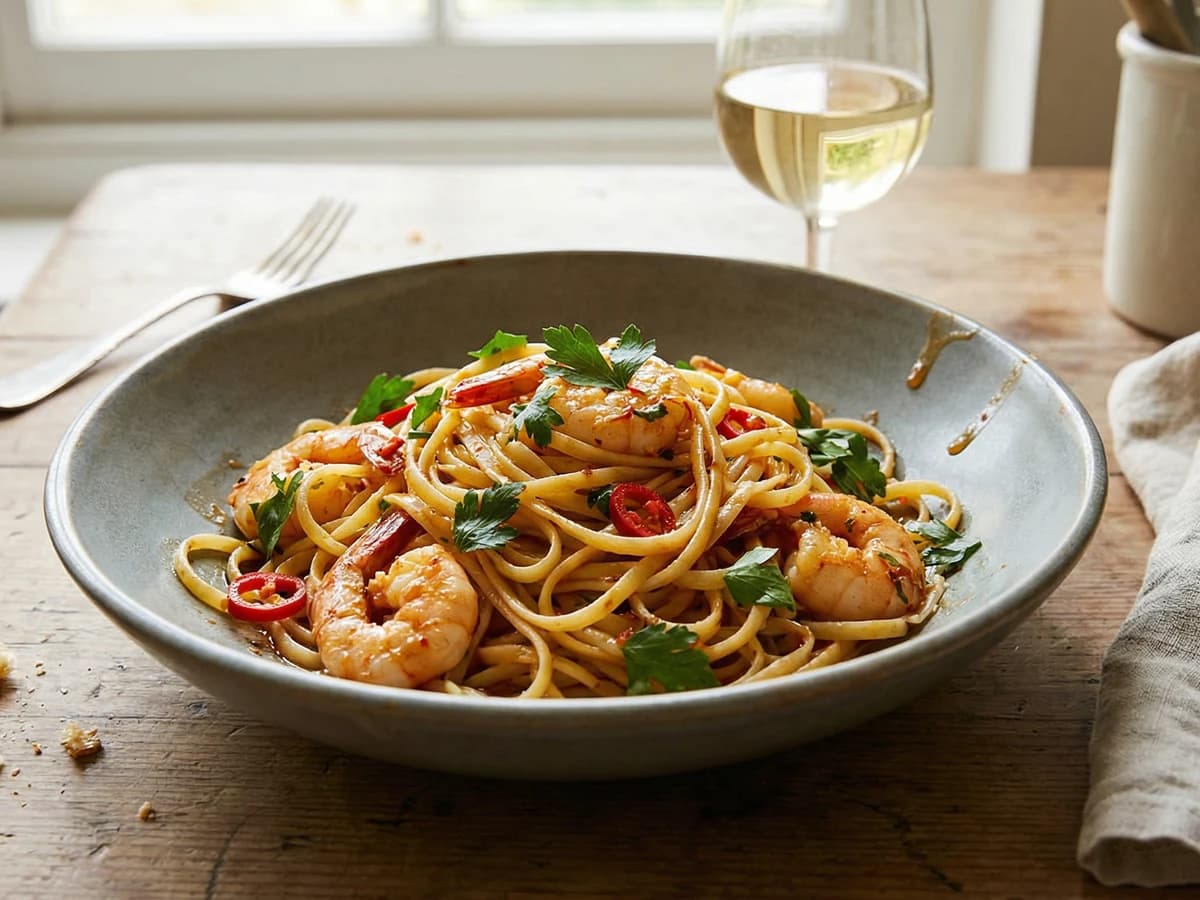 Prawn and Chilli Linguine - Chef Thomas