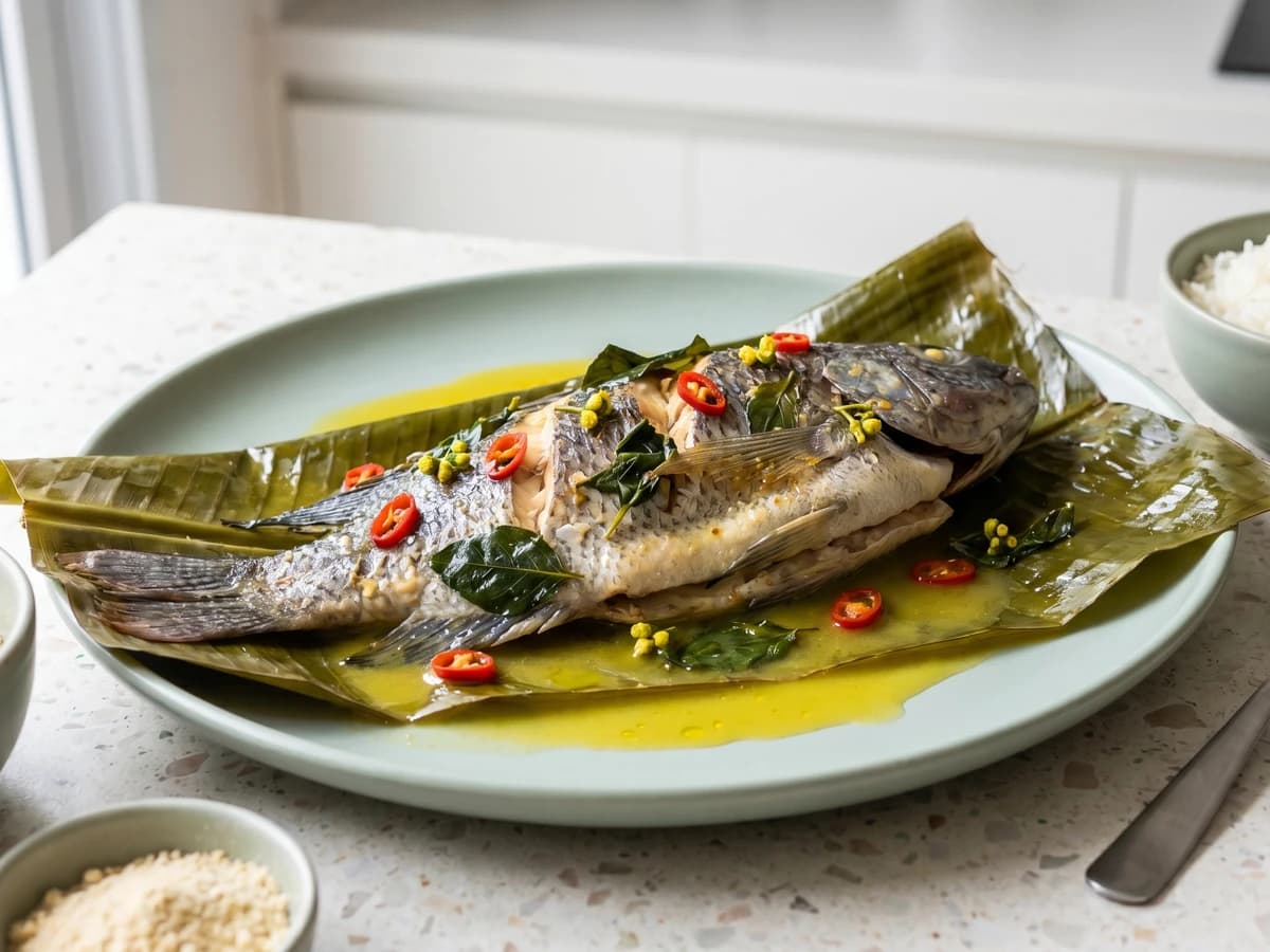 Peixe Assado na Folha de Bananeira - Chef Juliana