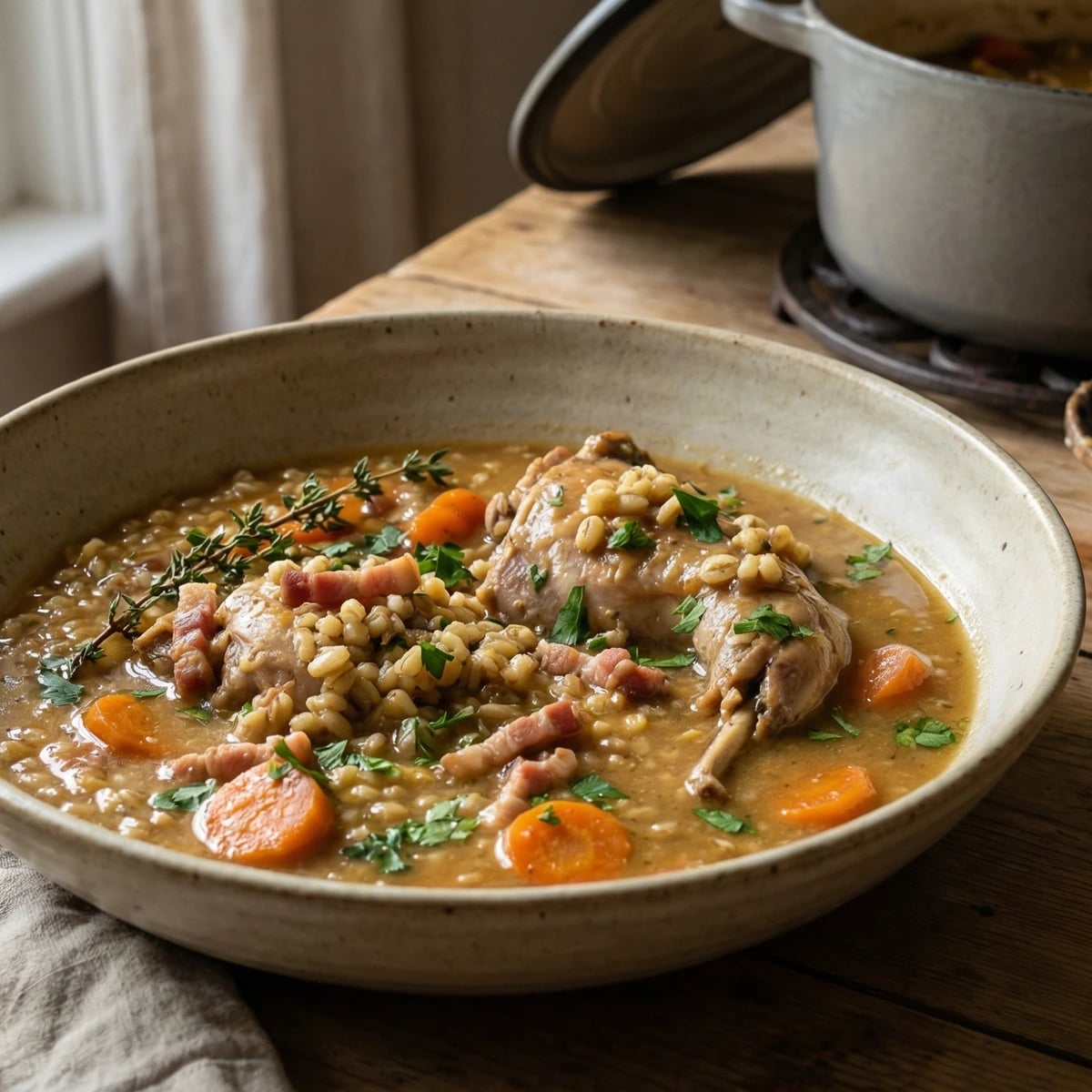 Rabbit Stew with Pearl Barley