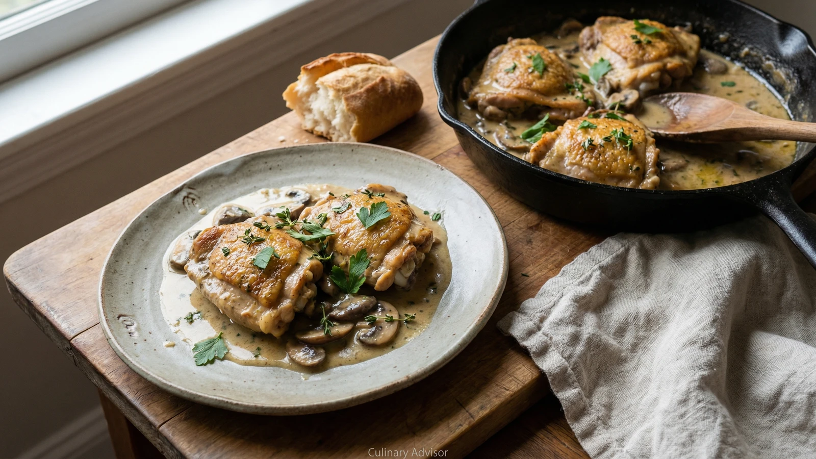 Chicken in Mushroom and Cream Sauce