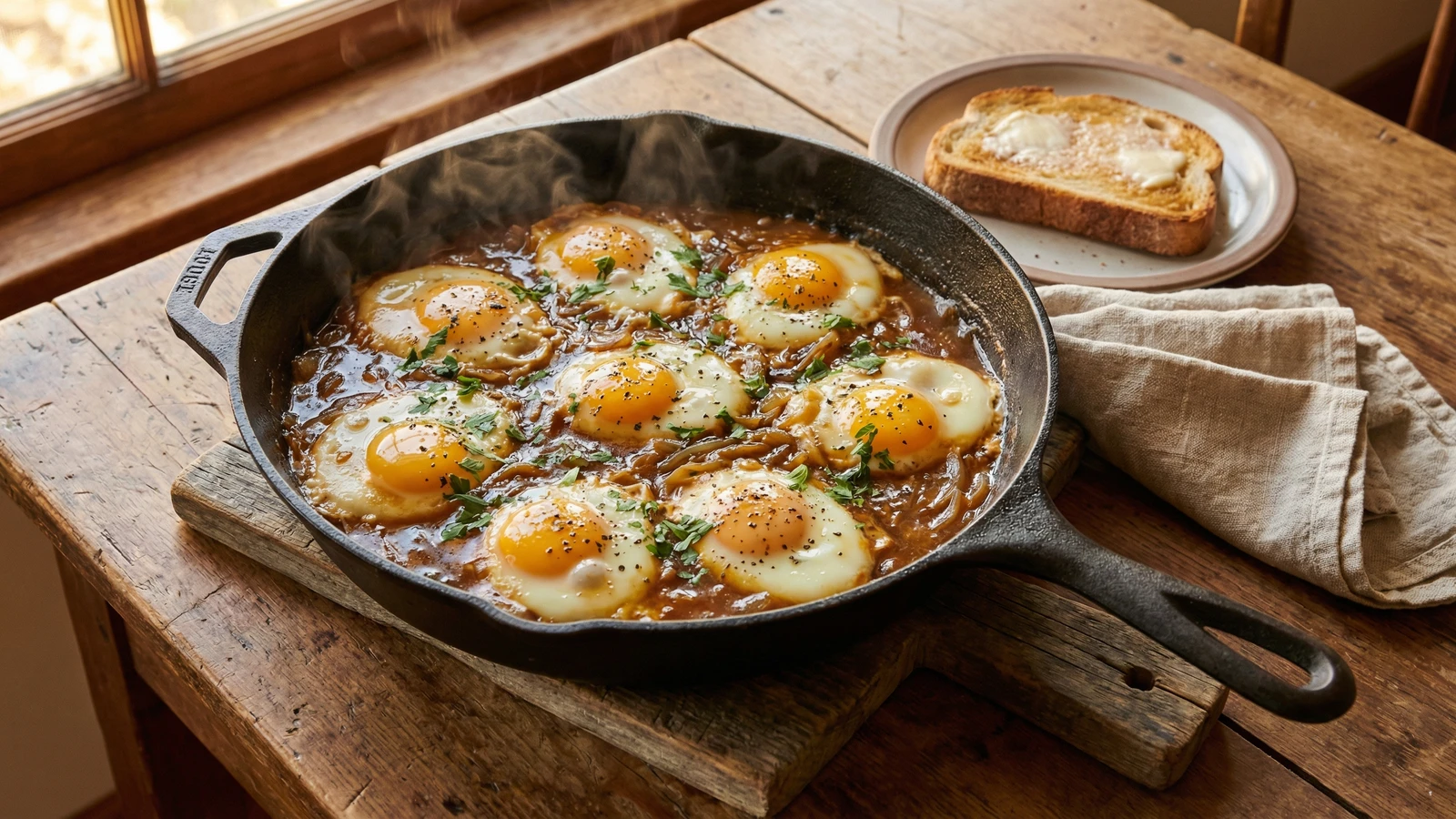 Smothered Eggs with Onion Gravy