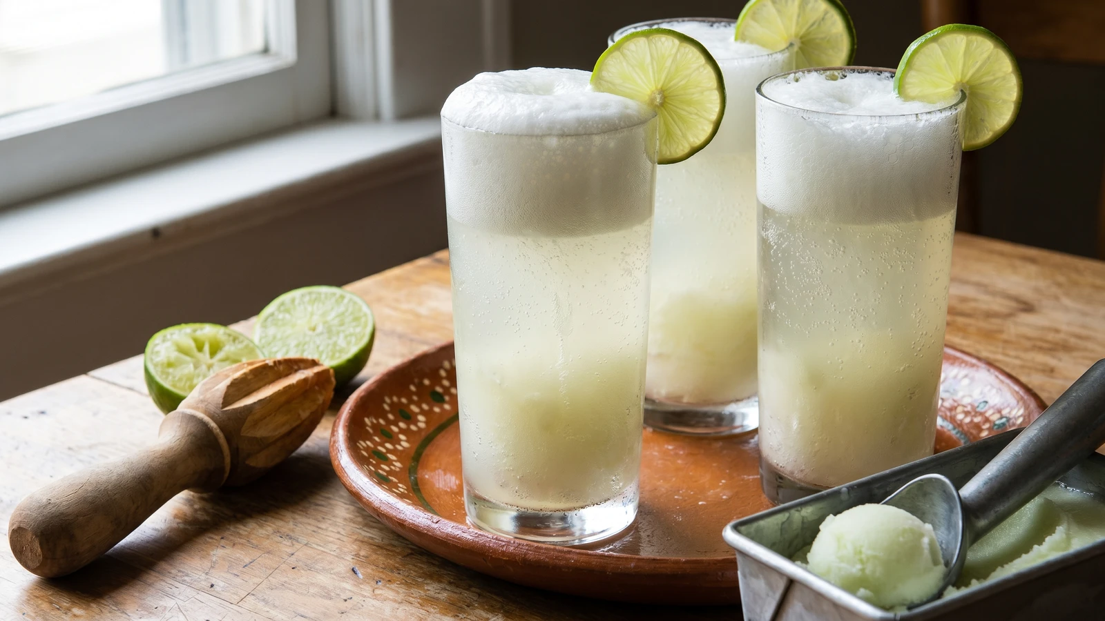 Lime Sorbet Soda Float (Vaca Blanca Jalisciense)