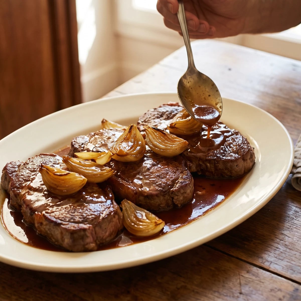 Stewed Steaks and Onions