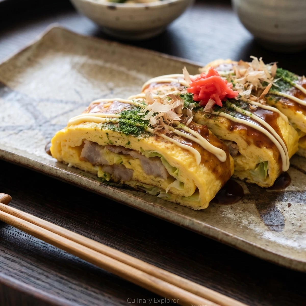 Tonpei-yaki (とん平焼き, Osaka pork omelette)