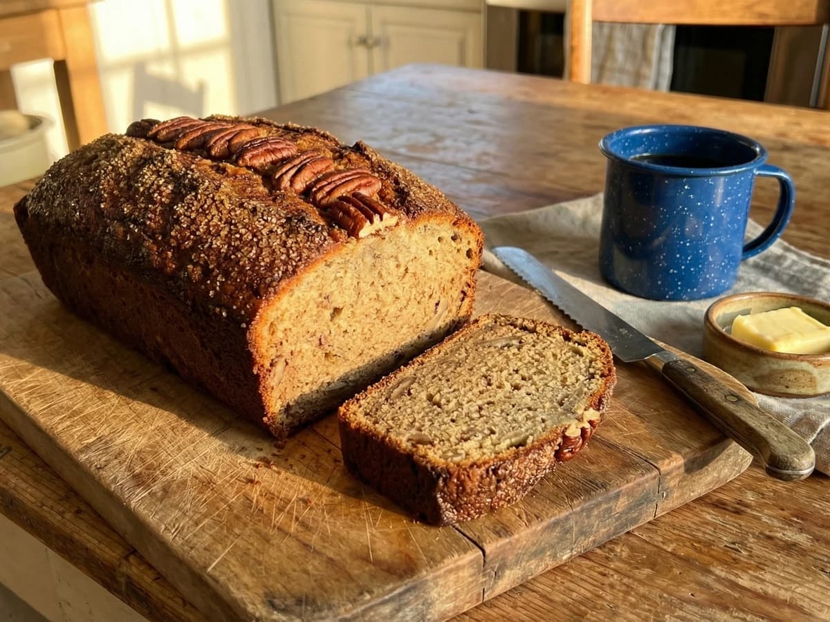 Bourbon Pecan Banana Bread