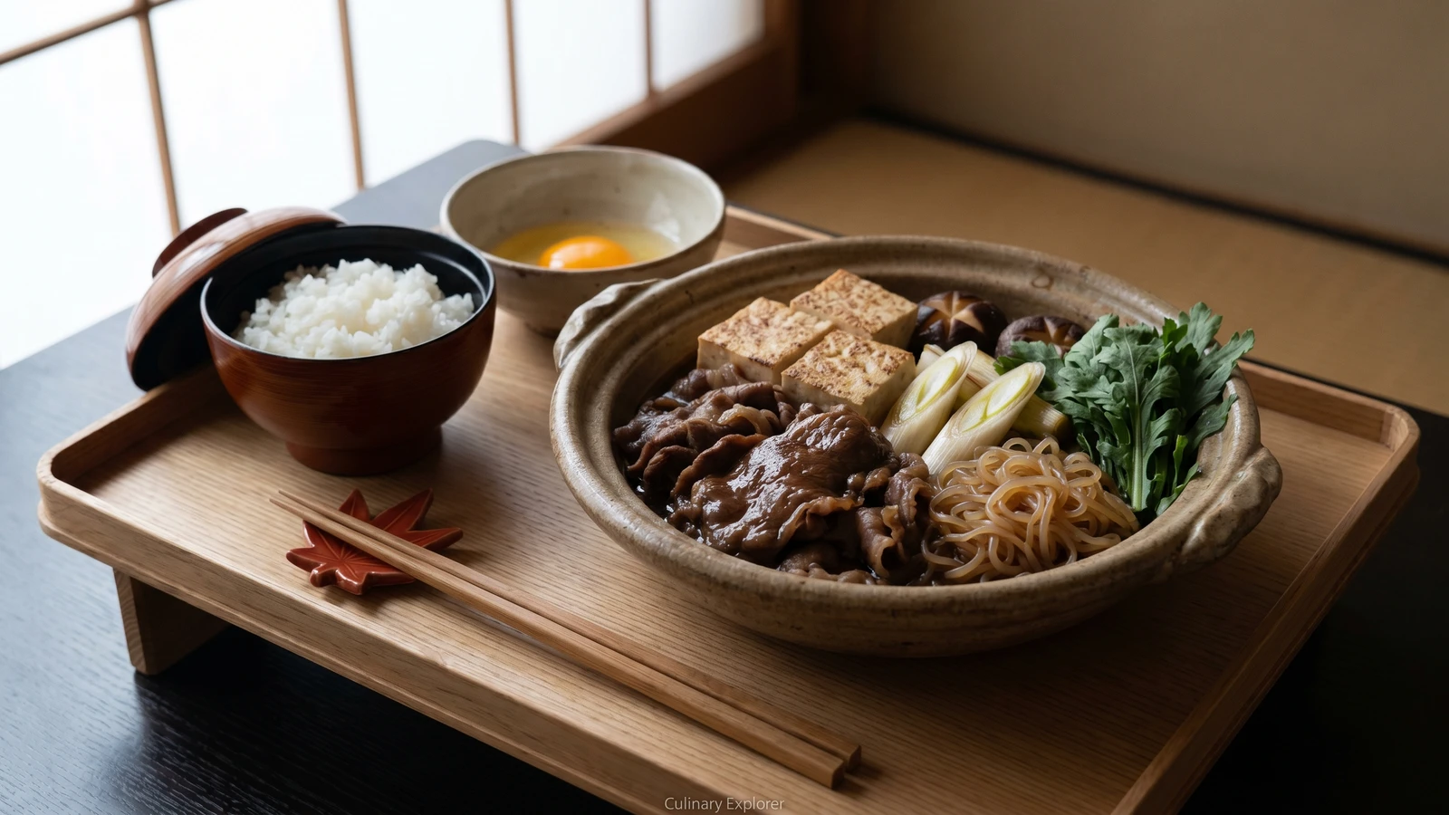 Sukiyaki-Style Simmered Beef (牛すき煮, Gyū Sukini)
