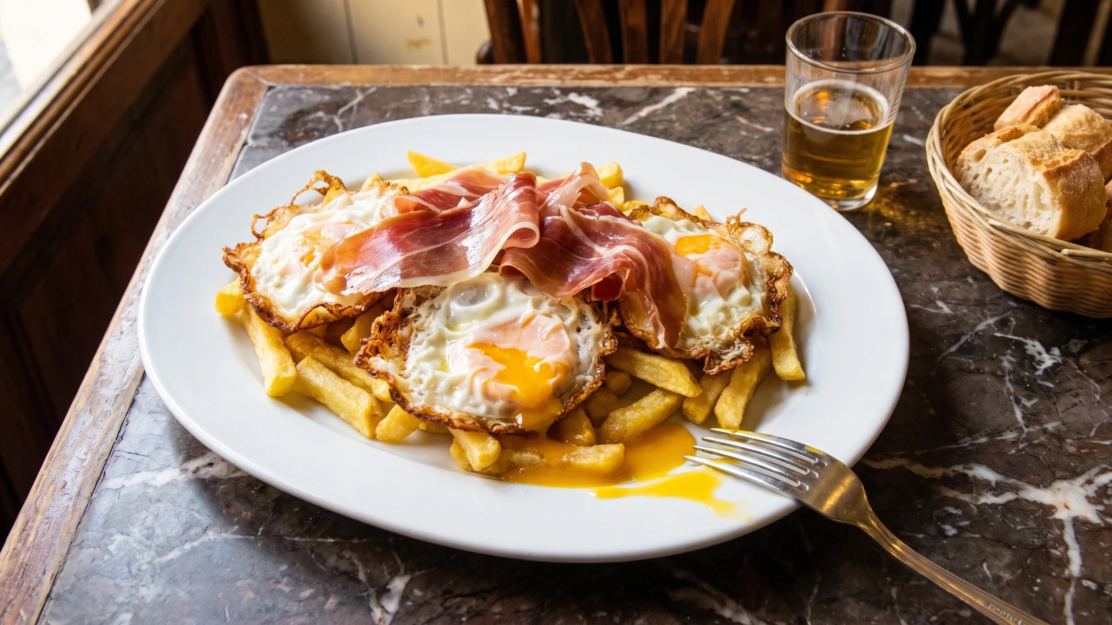 Huevos Rotos con Jamón