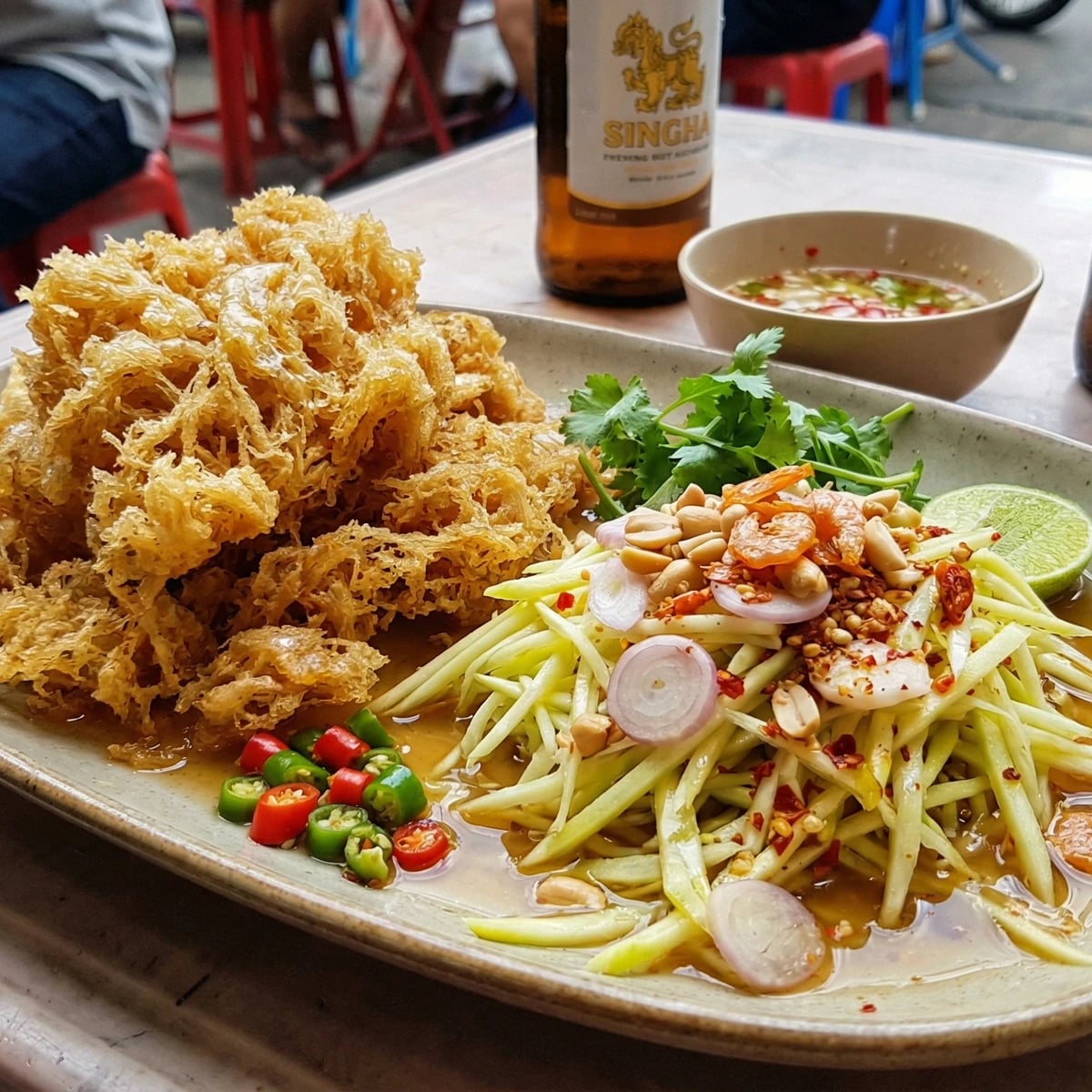 Crispy Catfish Salad (Yam Pla Duk Foo)