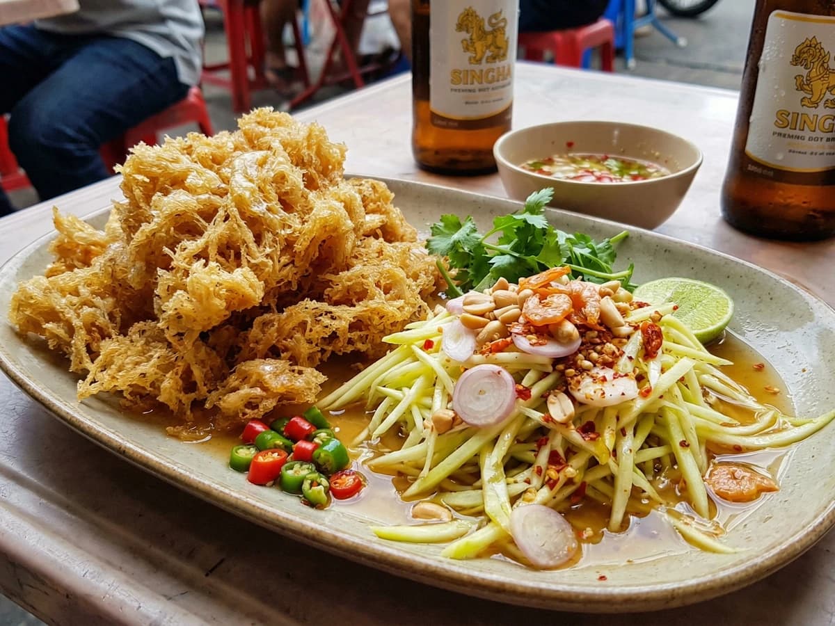 Crispy Catfish Salad (Yam Pla Duk Foo) - Chef Fai