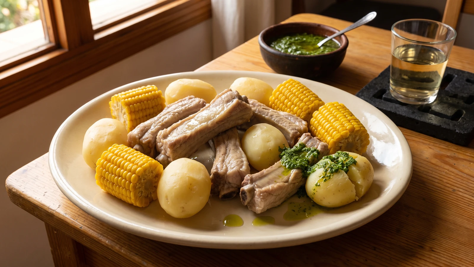 Costillas con Papas y Piñas de Millo