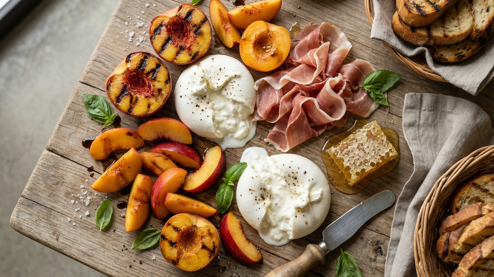 Summer Stone Fruit and Burrata Board