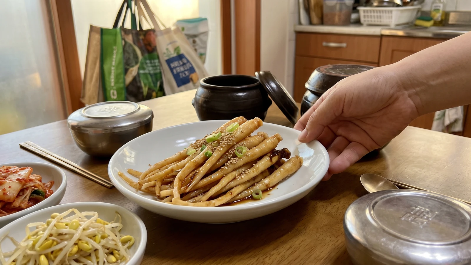 Doraji-jangajji (Cured Bellflower Root)