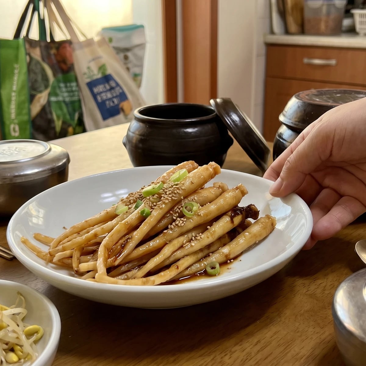 Doraji-jangajji (Cured Bellflower Root)