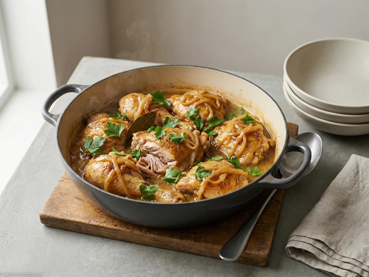 Smothered Chicken with Onion Gravy - Chef Dean