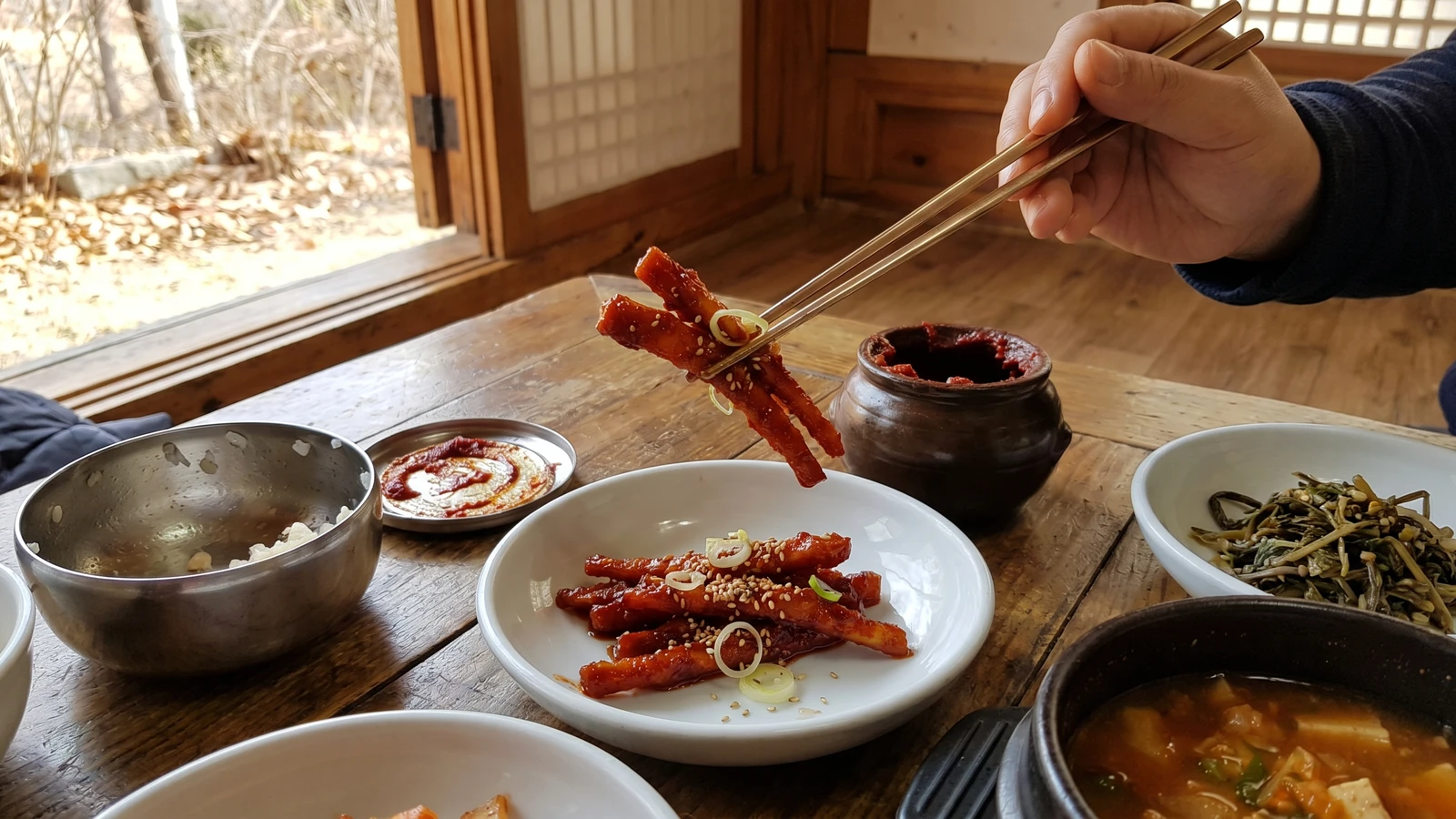 Deodeok-jangajji (더덕장아찌, Gochujang-Cured Bellroot)