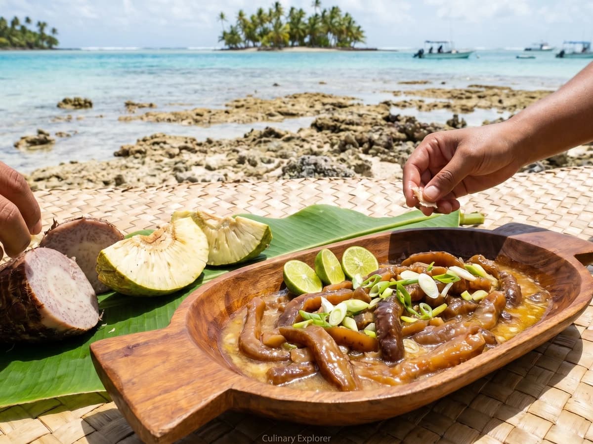 Matu Rori (Cook Islands Sea Cucumber with Garlic, Onion, and Butter) - Chef Makoa