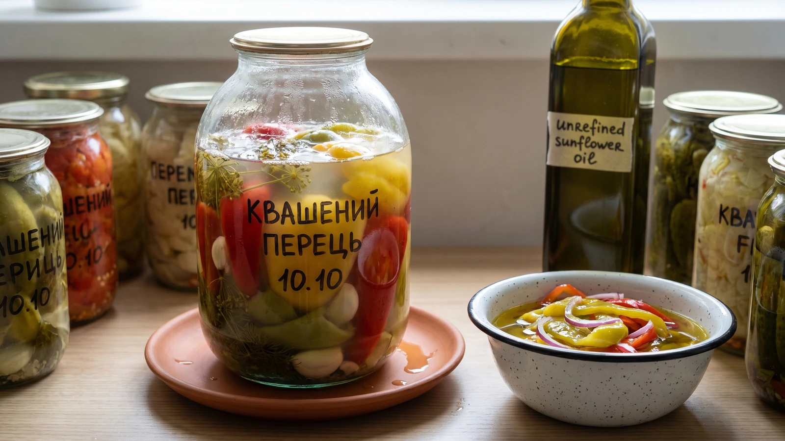 Kvashenyi Perets (квашений перець, fermented sweet peppers)