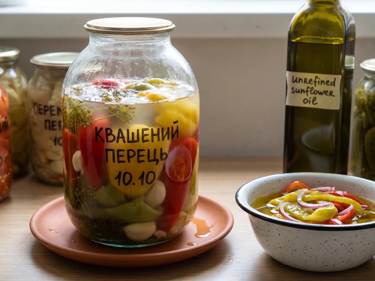 Kvashenyi Perets (квашений перець, fermented sweet peppers) - Chef Lesia