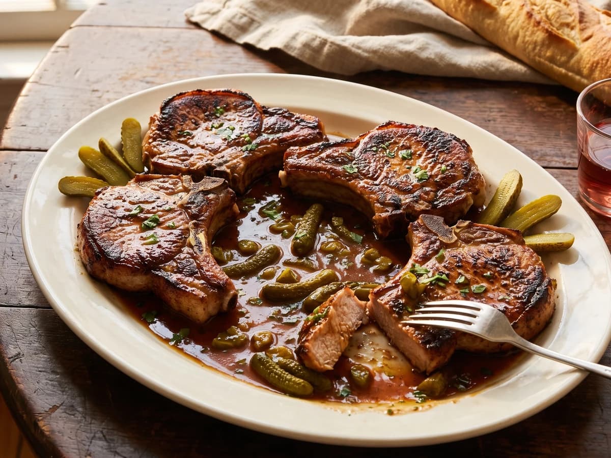 Fresh-pork Cutlets with Piquante or Robert Sauce - Chef Juliette
