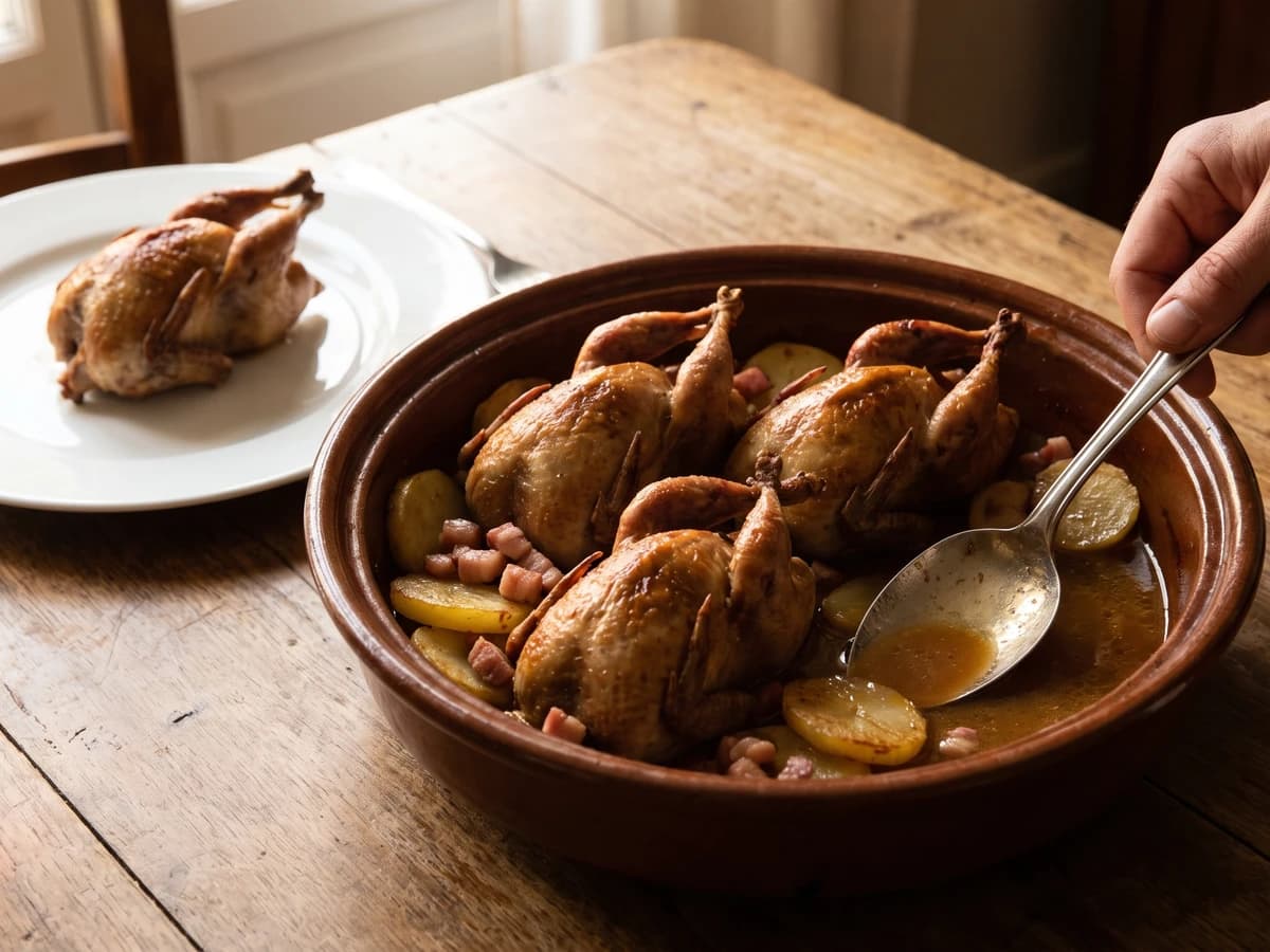 Pigeonneaux en Casserole à la Paysanne