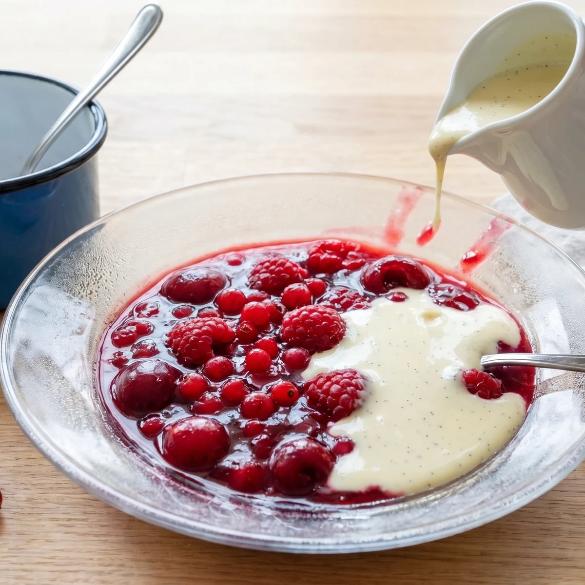Rote Grütze mit Vanillesauce