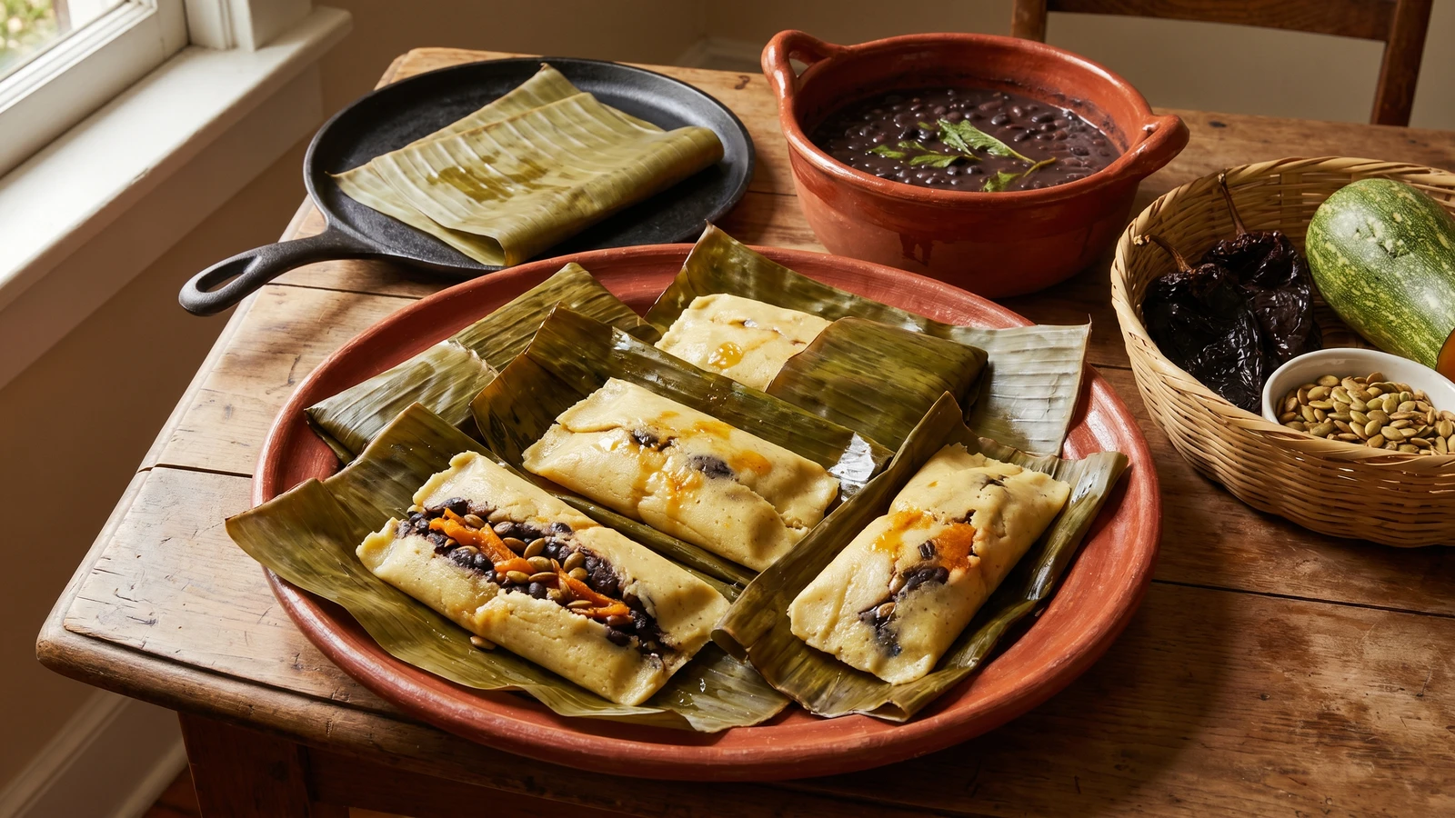 Papantla Bean and Squash Tamalitos (Pulacles)